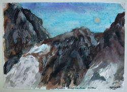 акварель - горы - перевал Койафган-Баши